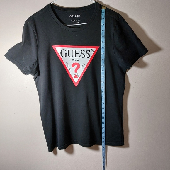 GUESS Black T-Shirt (Red Triangle logo) - Picture 2 of 5